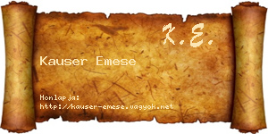 Kauser Emese névjegykártya