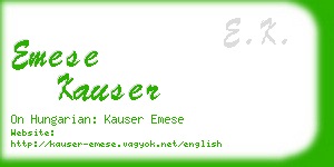 emese kauser business card